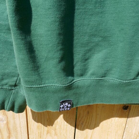 High Dive Sweatshirt Pullover Better Days Bottle Green Jumper Large Cotton Blend - Picture 3 of 10